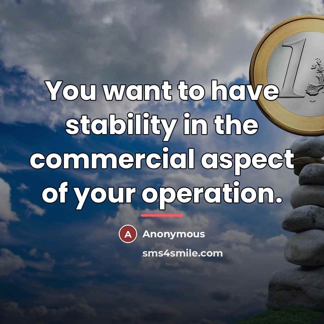 “You want to have stability in the commercial aspect of…” quote by Anonymous