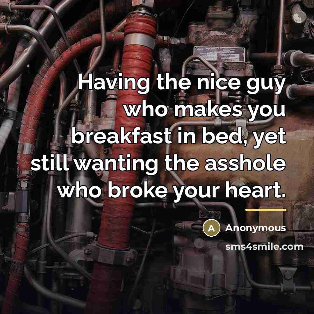 “Having the nice guy who makes you breakfast in bed,…” quote by Anonymous