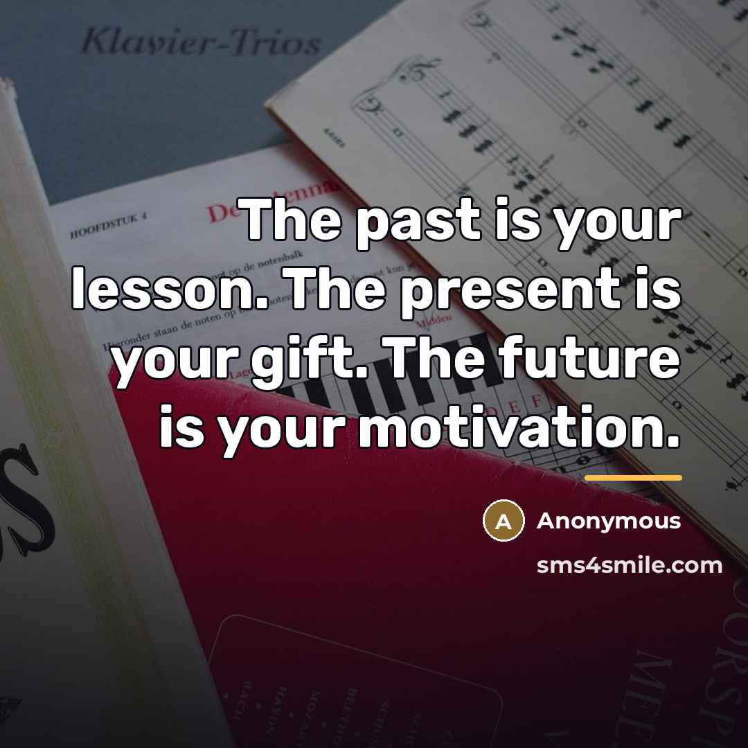 “The past is your lesson. The present is your gift.…” quote by Anonymous