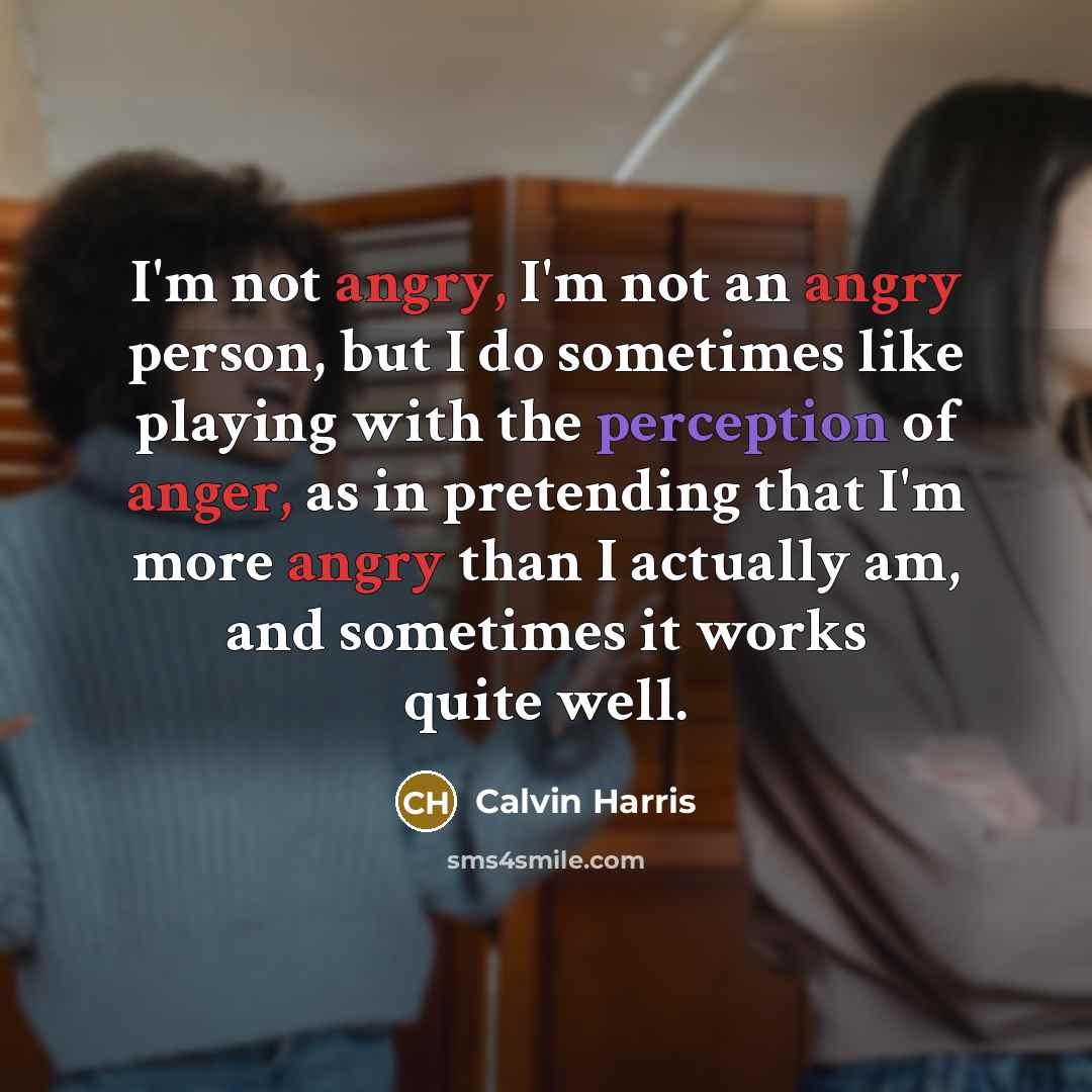 “I'm not angry, I'm not an angry person, but I…” quote by Calvin Harris