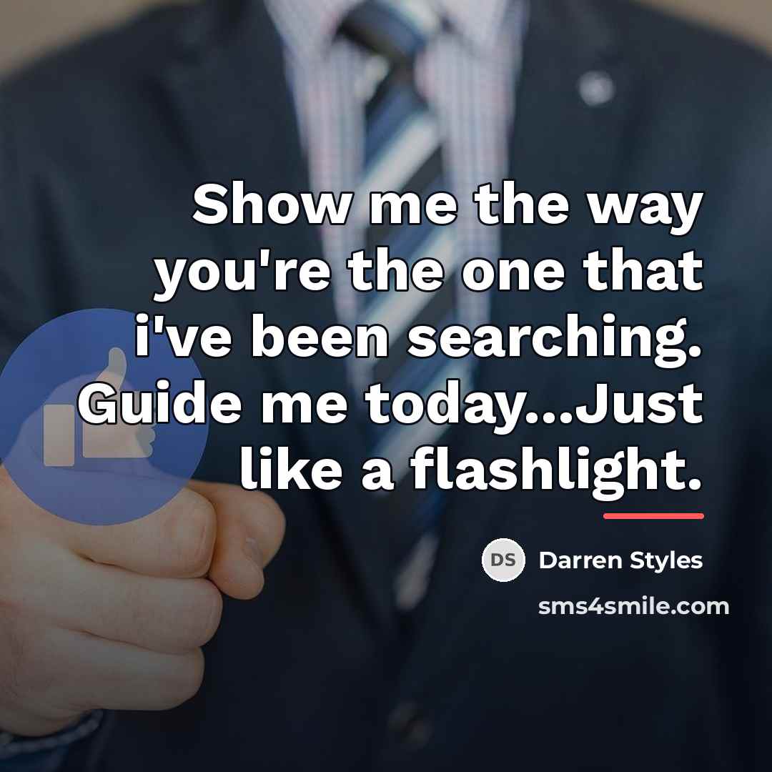 “Show me the way you're the one that i've been…” quote by Darren Styles