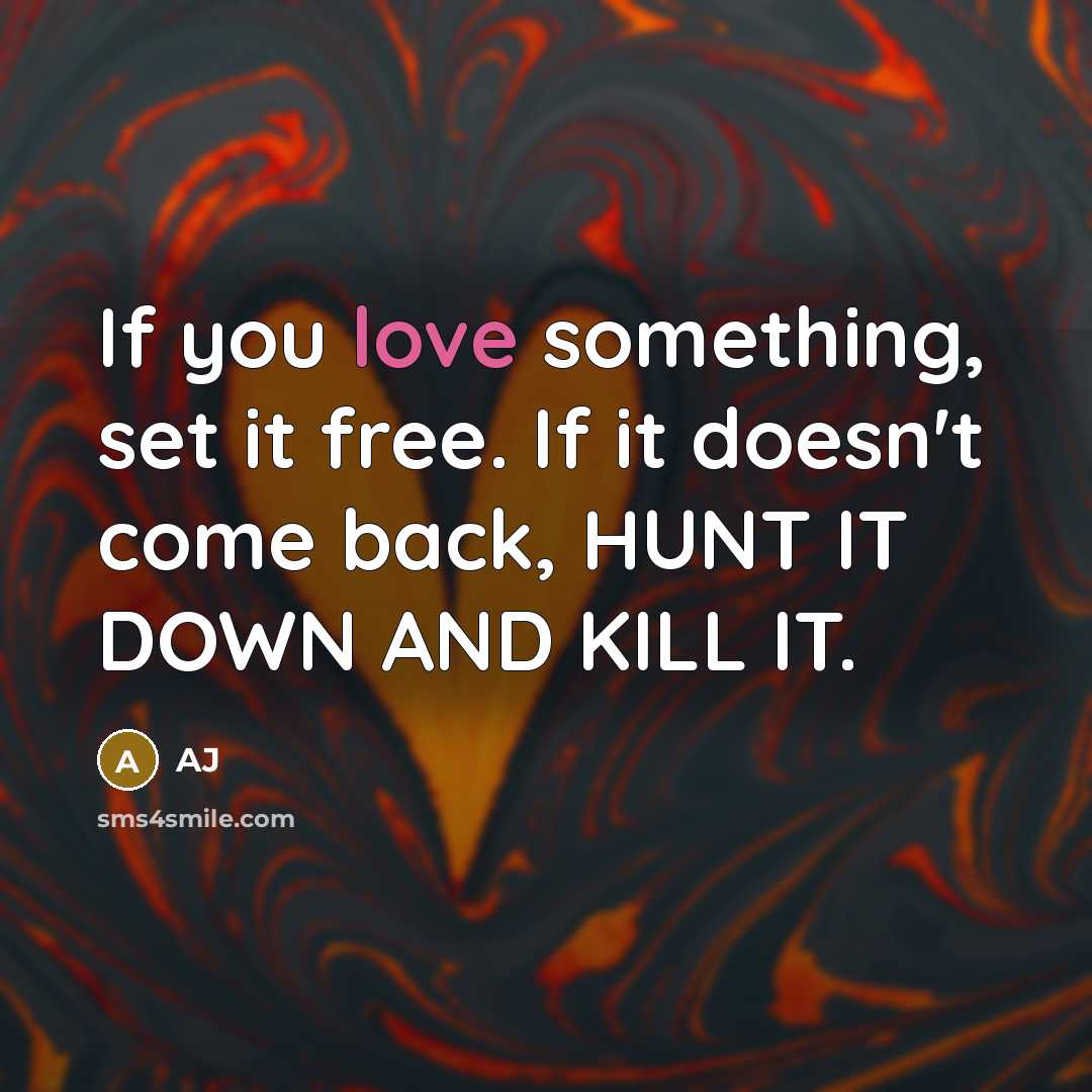 “If you love something, set it free. If it doesn't…” quote by AJ