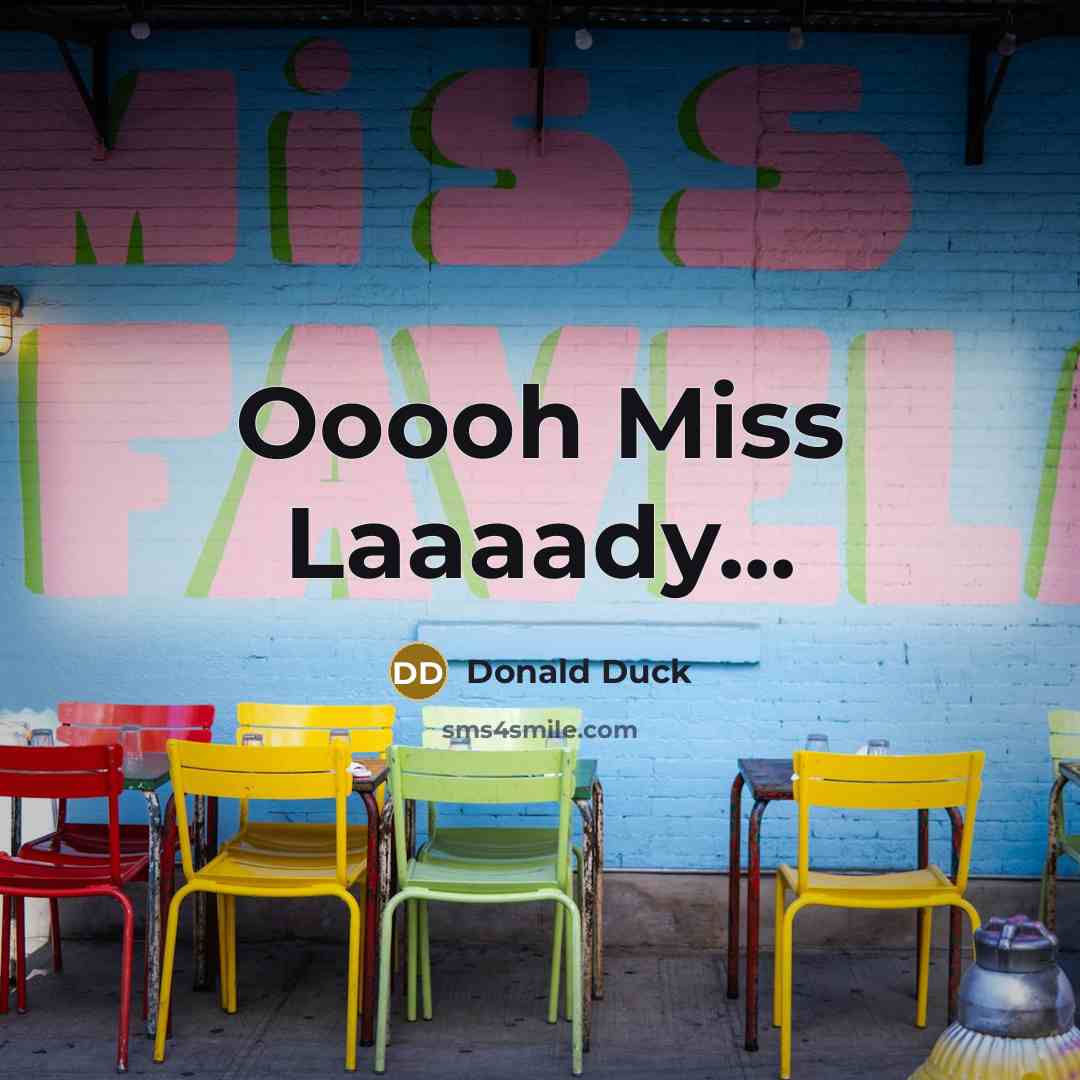 “Ooooh Miss Laaaady...” quote by Donald Duck