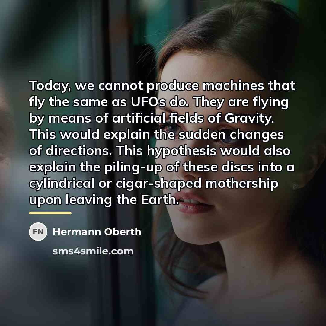 “Today, we cannot produce machines that fly the same as…” quote by Hermann Oberth