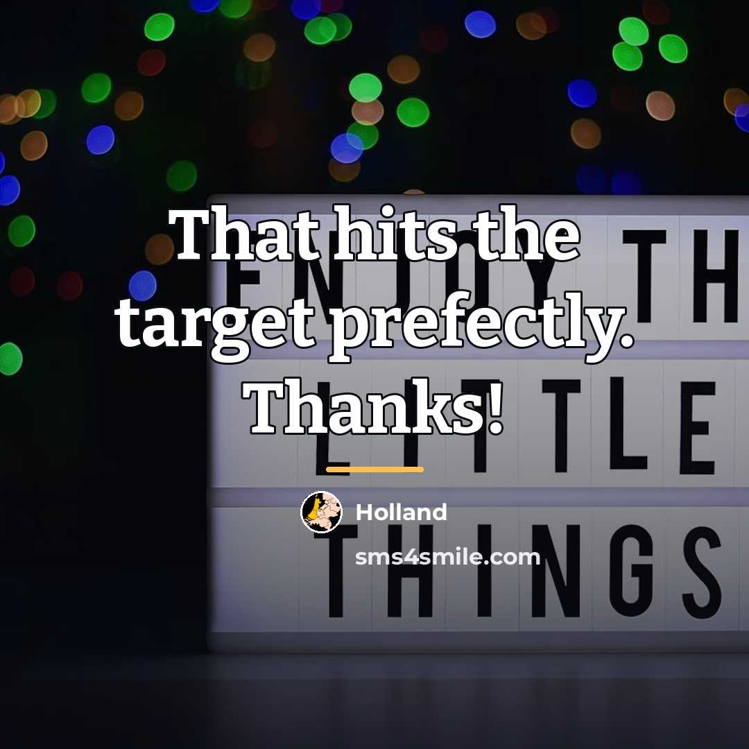 “That hits the target prefectly. Thanks!…” quote by Holland