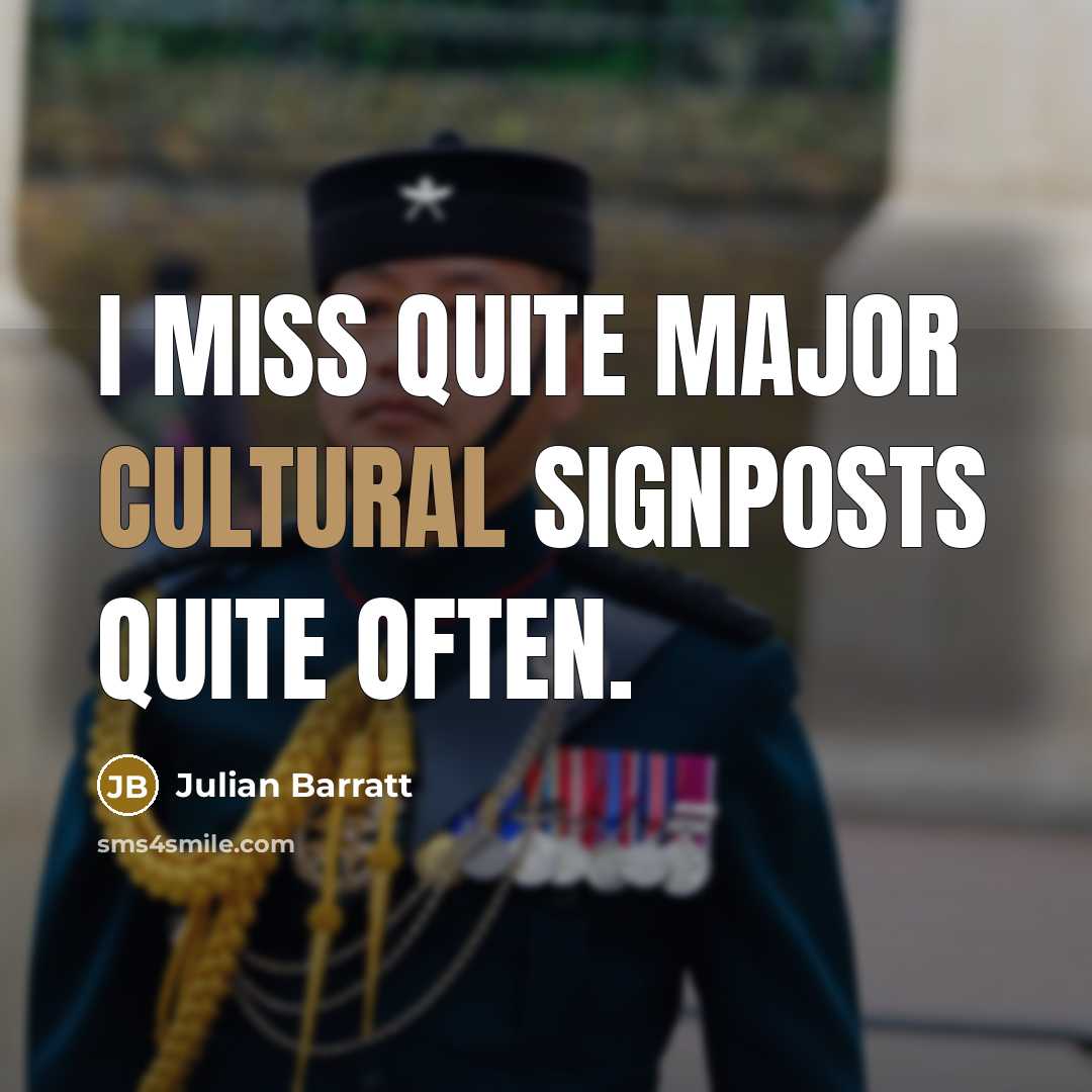 “I miss quite major cultural signposts quite often.…” quote by Julian Barratt