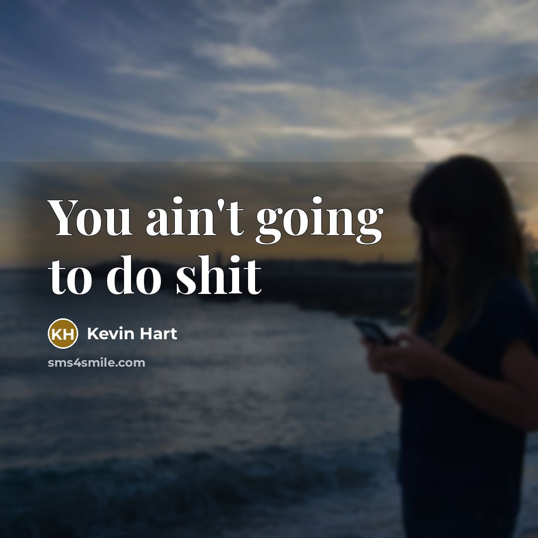“You ain't going to do shit…” quote by Kevin Hart