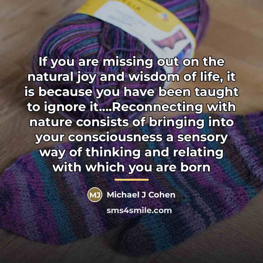 “If you are missing out on the natural joy and…” quote by Michael J Cohen