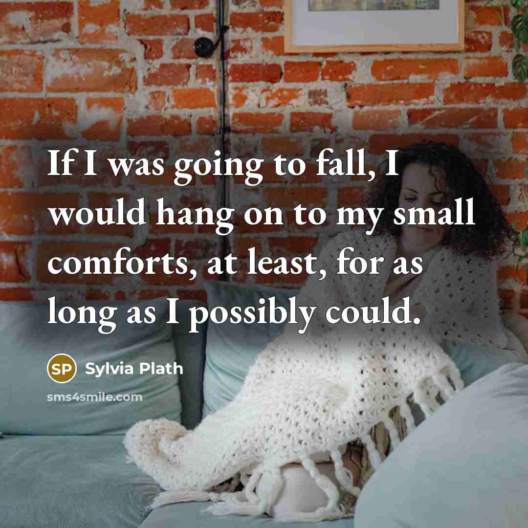 “If I was going to fall, I would hang on…” quote by Sylvia Plath