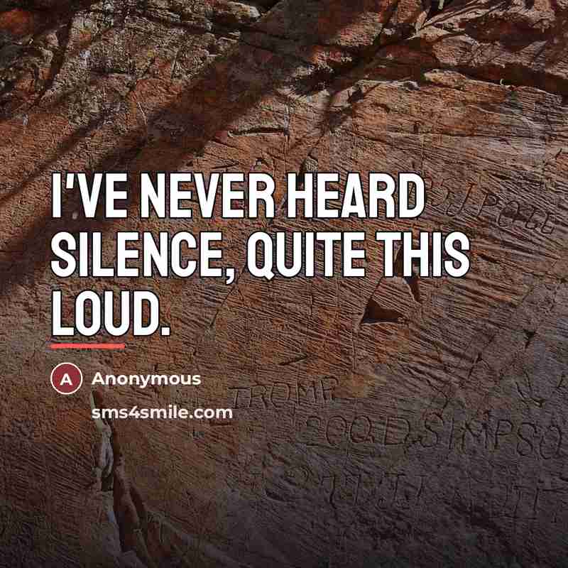 “I've never heard silence, quite this loud.…” quote by Anonymous
