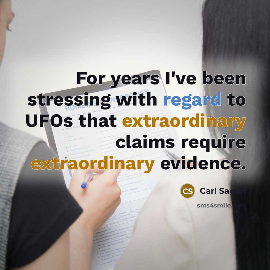 “For years I've been stressing with regard to UFOs that…” quote by Carl Sagan