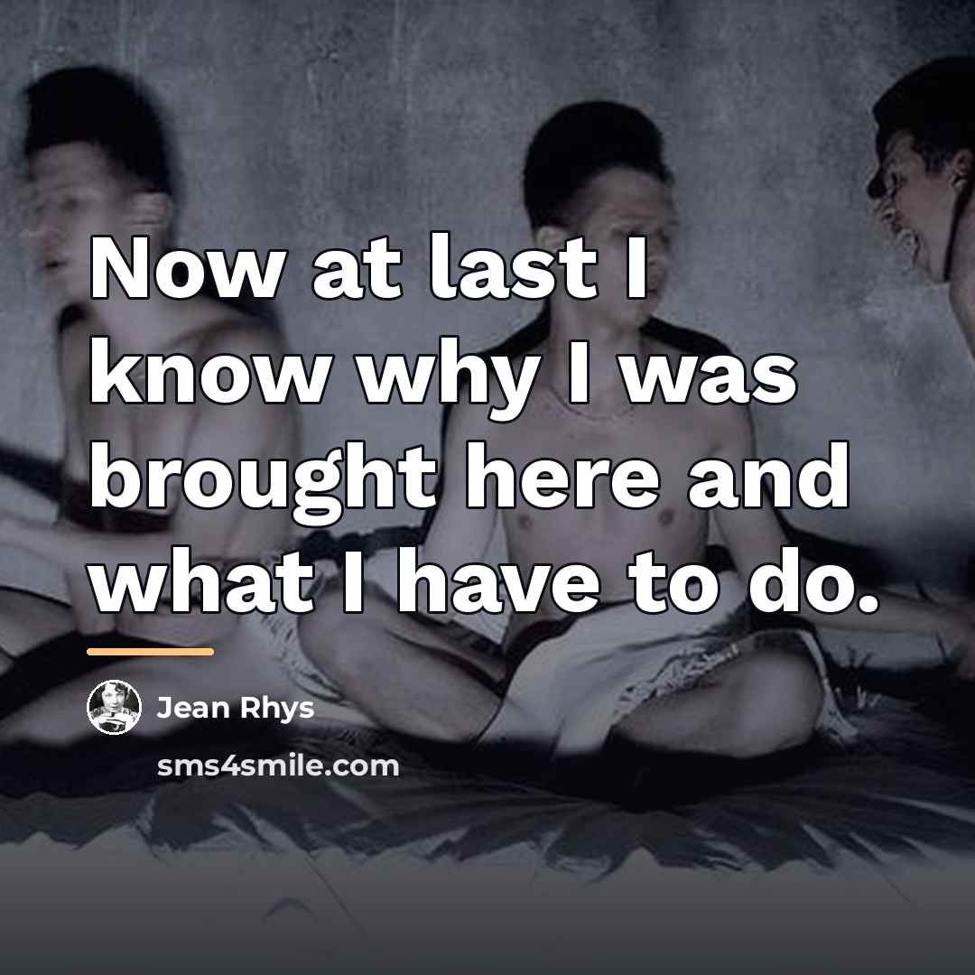 “Now at last I know why I was brought here…” quote by Jean Rhys