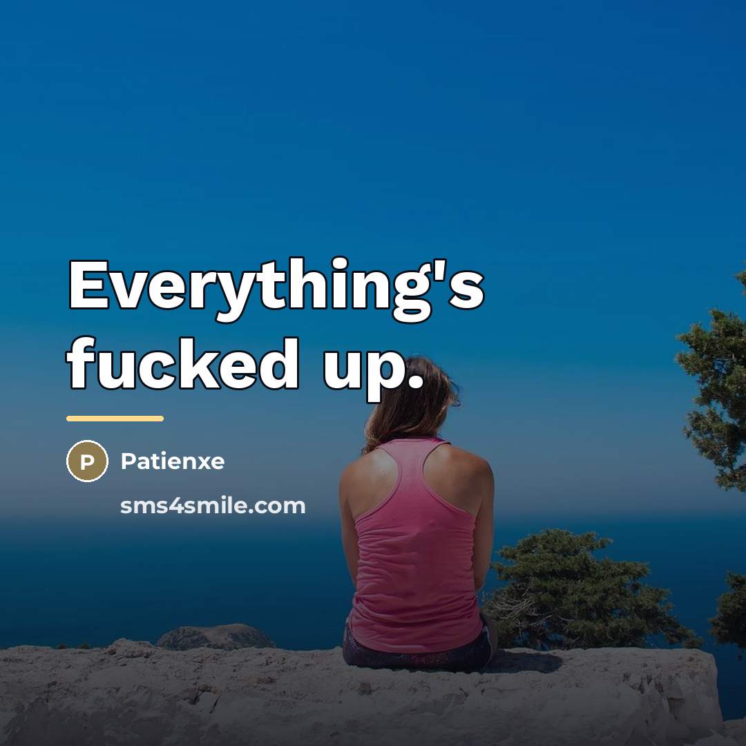 “Everything's fucked up.…” quote by Patienxe