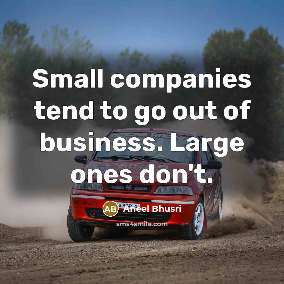 “Small companies tend to go out of business. Large ones…” quote by Aneel Bhusri