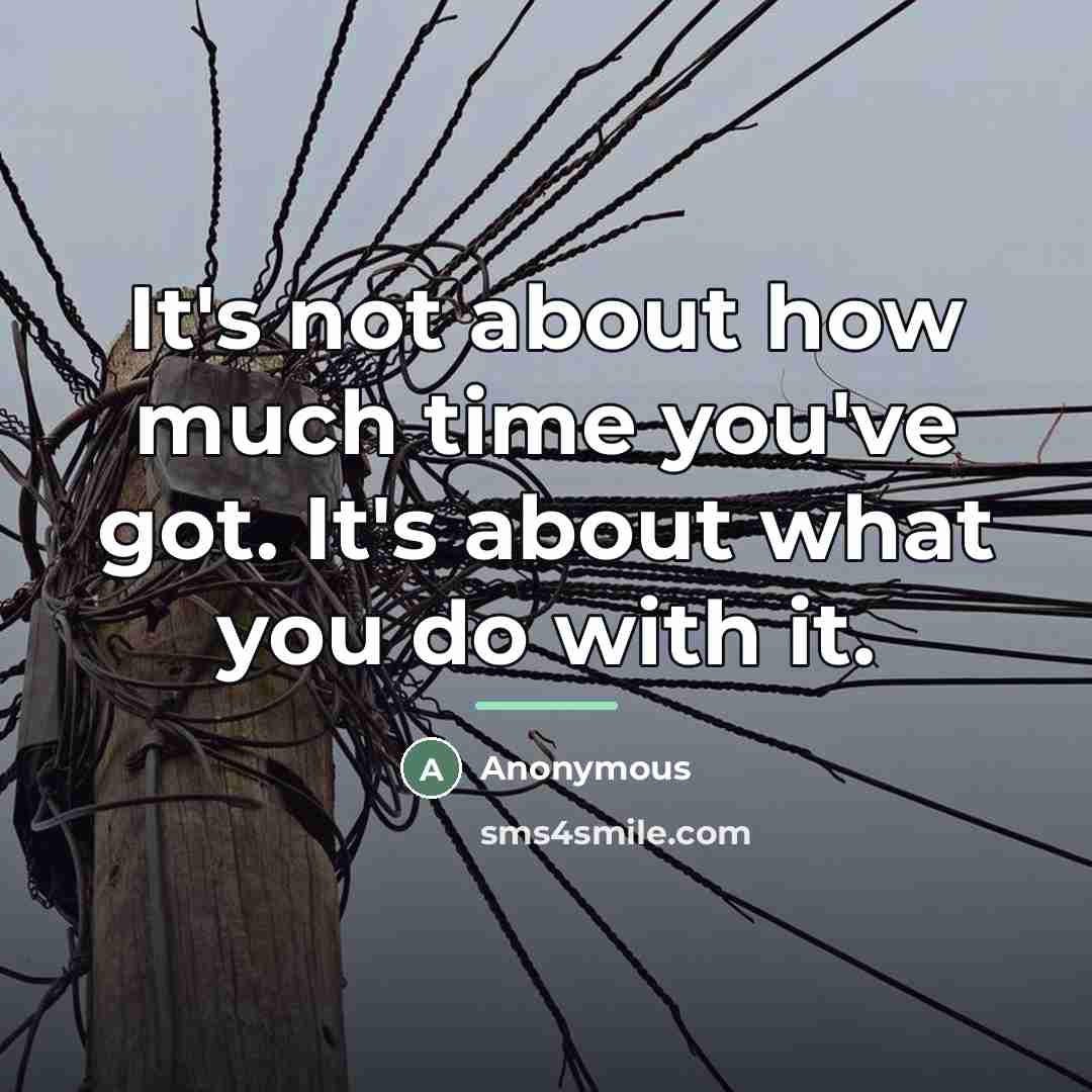 “It's not about how much time you've got. It's about…” quote by Anonymous