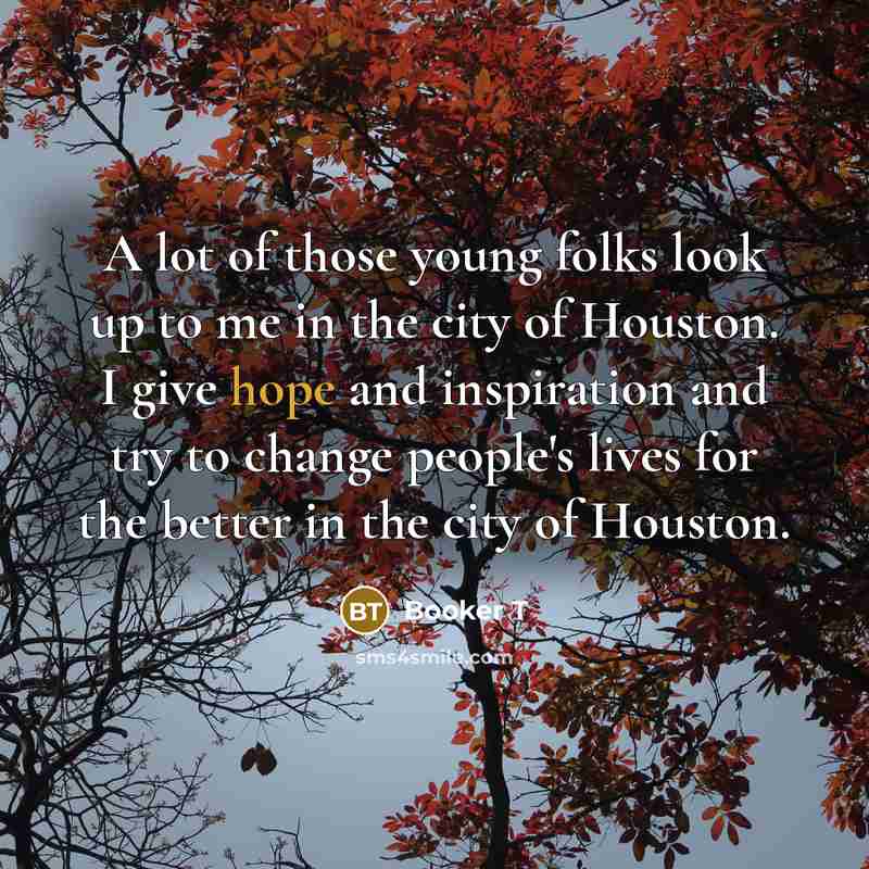 “A lot of those young folks look up to me…” quote by Booker T