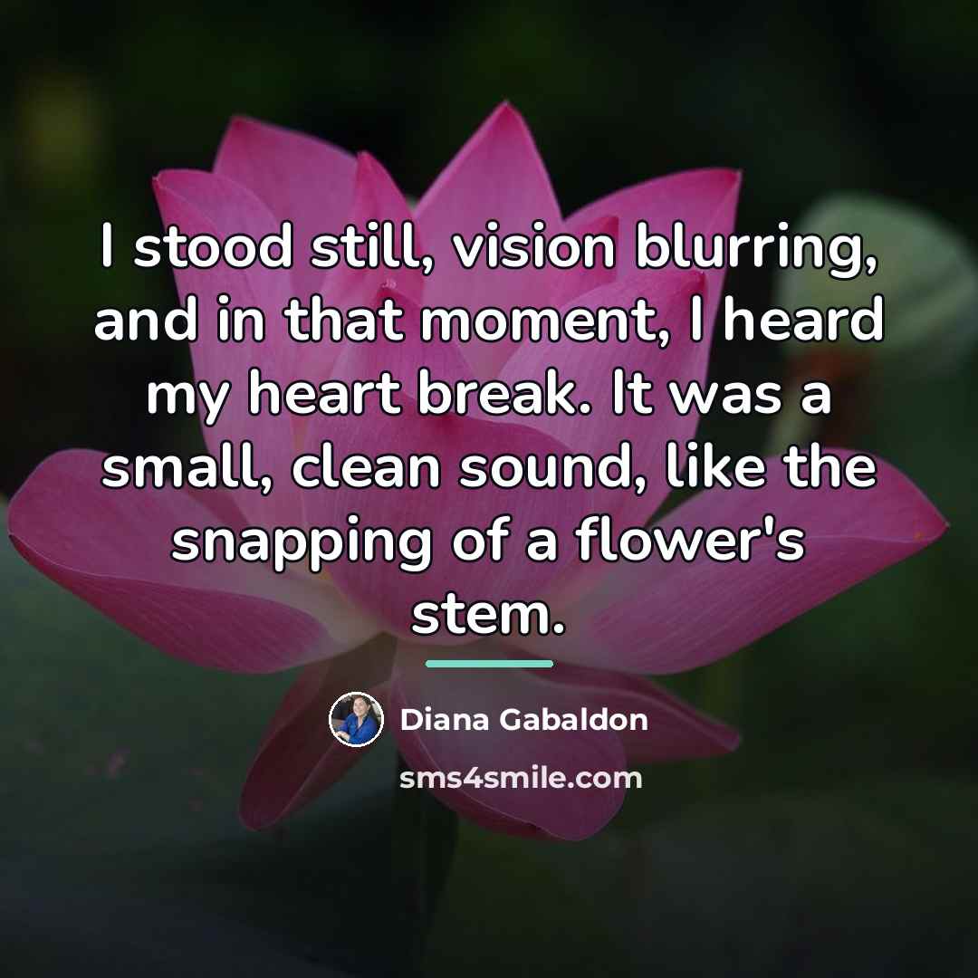 “I stood still, vision blurring, and in that moment, I…” quote by Diana Gabaldon