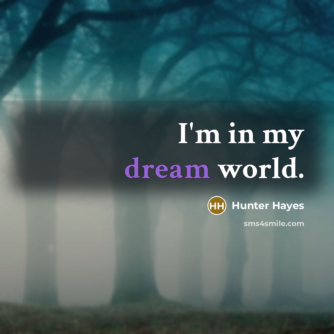 “I'm in my dream world.…” quote by Hunter Hayes