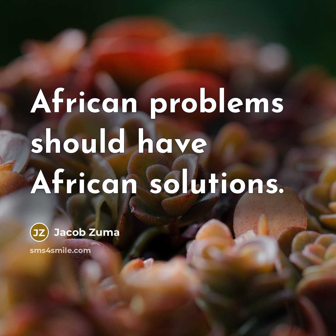 “African problems should have African solutions.” quote by Jacob Zuma