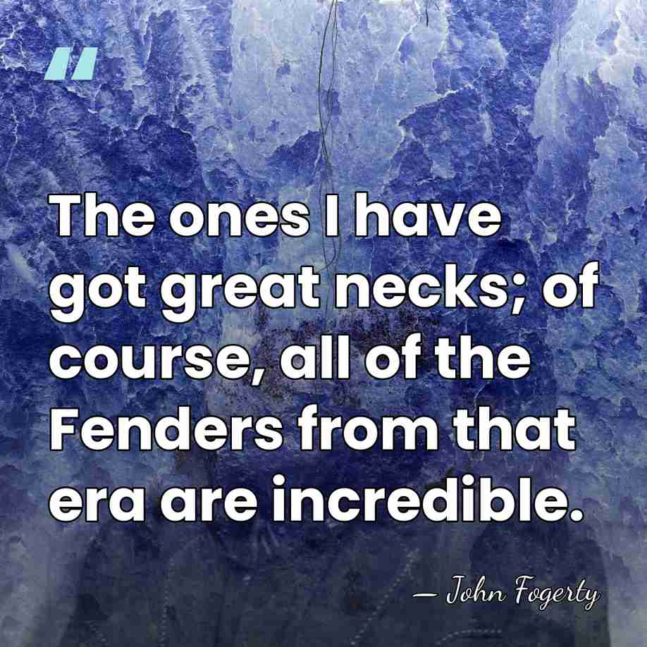The ones I have got great necks; of course, all of the&hellip; - John Fogerty