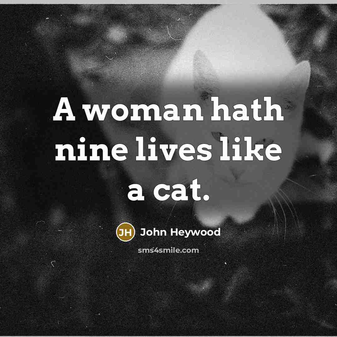 “A woman hath nine lives like a cat.…” quote by John Heywood