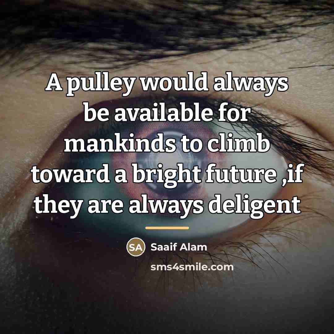 “A pulley would always be available for mankinds to climb…” quote by Saaif Alam