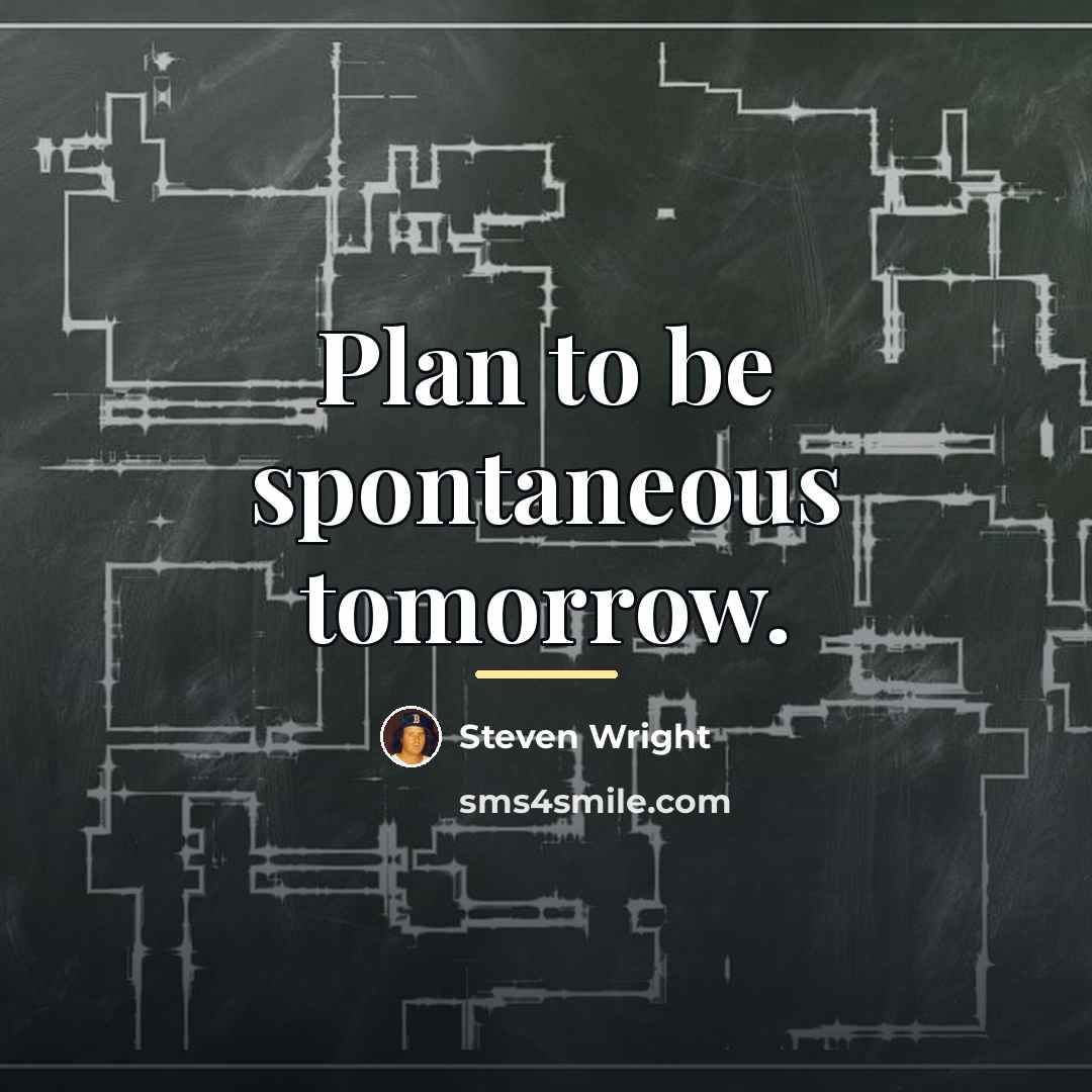 “Plan to be spontaneous tomorrow.…” quote by Steven Wright
