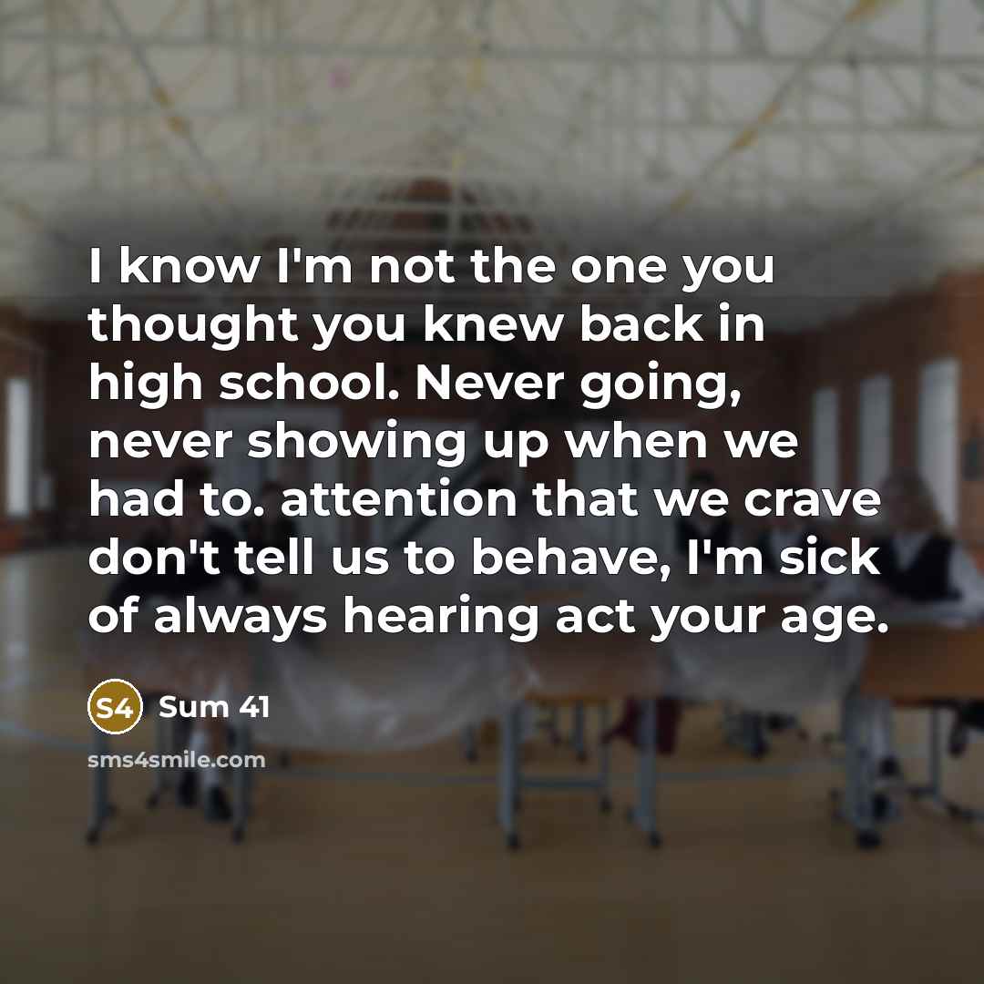 “I know I'm not the one you thought you knew…” quote by Sum 41