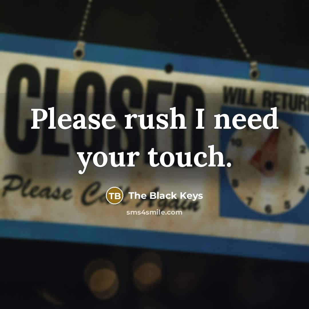 “Please rush I need your touch.…” quote by The Black Keys