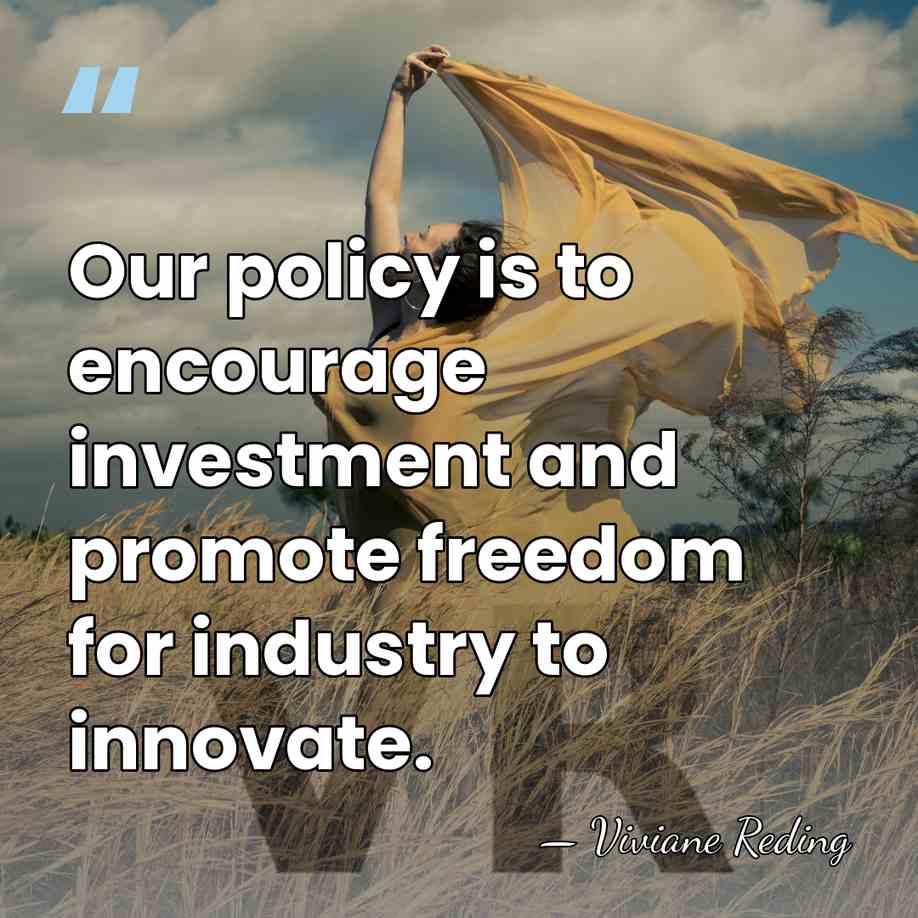 Our policy is to encourage investment and promote freedom for industry to&hellip; - Viviane Reding
