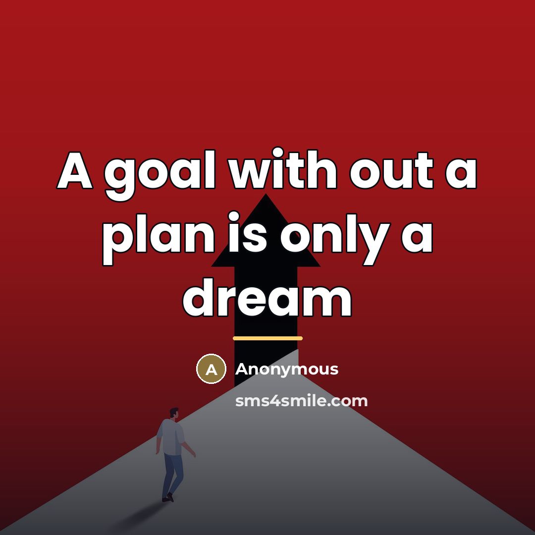 “A goal with out a plan is only a dream…” quote by Anonymous