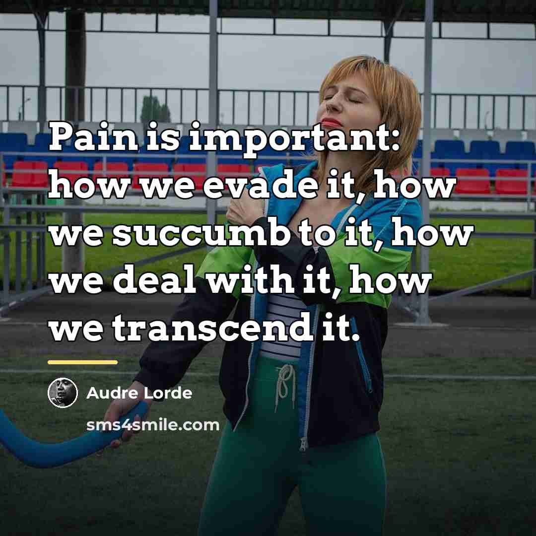 “Pain is important: how we evade it, how we succumb…” quote by Audre Lorde