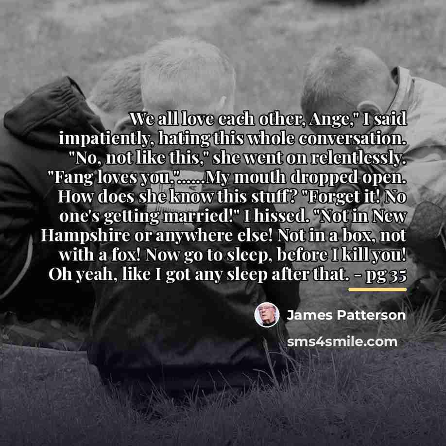 “We all love each other, Ange," I said impatiently, hating…” quote by James Patterson