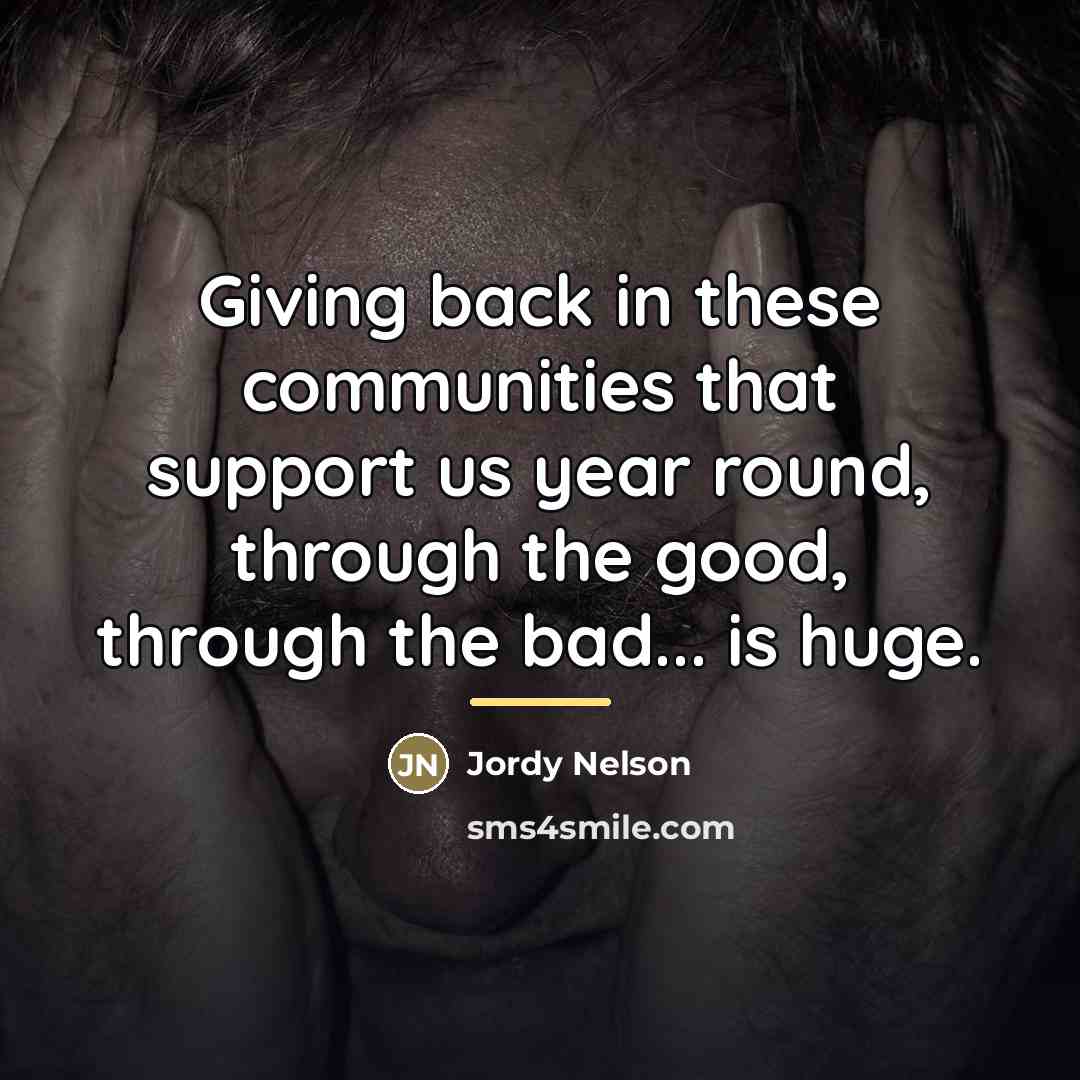 “Giving back in these communities that support us year round,…” quote by Jordy Nelson
