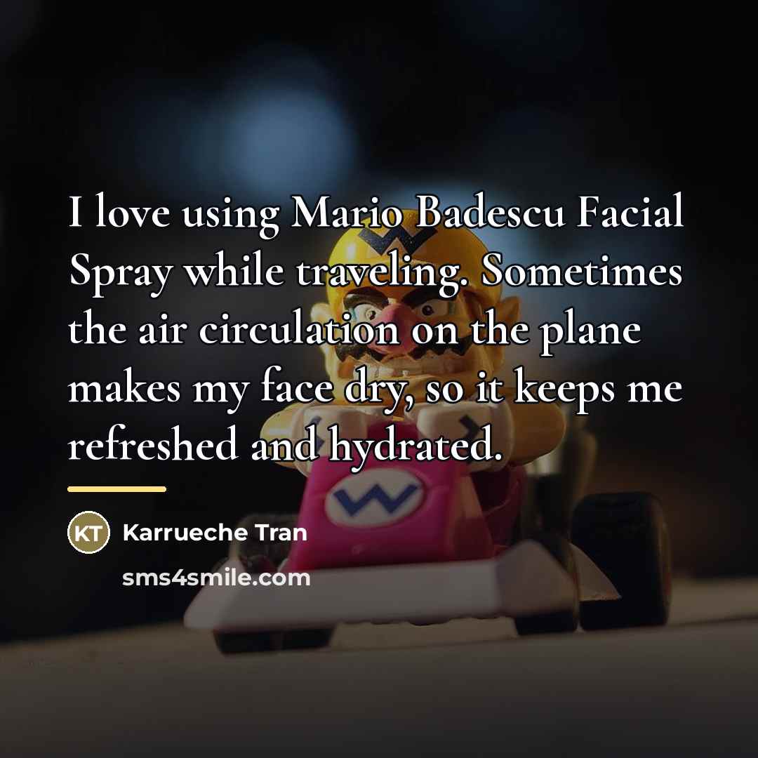 “I love using Mario Badescu Facial Spray while traveling. Sometimes…” quote by Karrueche Tran