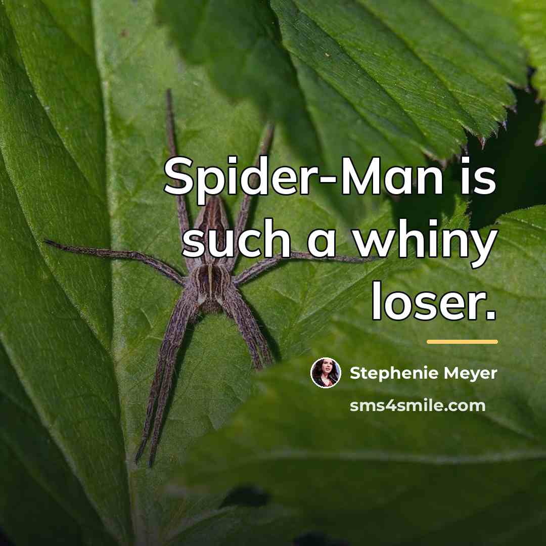 “Spider-Man is such a whiny loser.…” quote by Stephenie Meyer