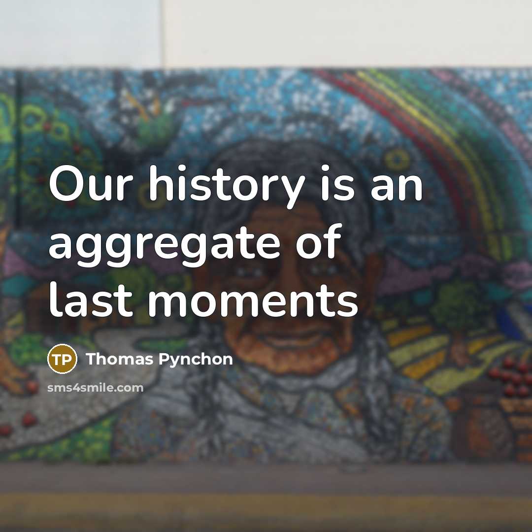 “Our history is an aggregate of last moments…” quote by Thomas Pynchon