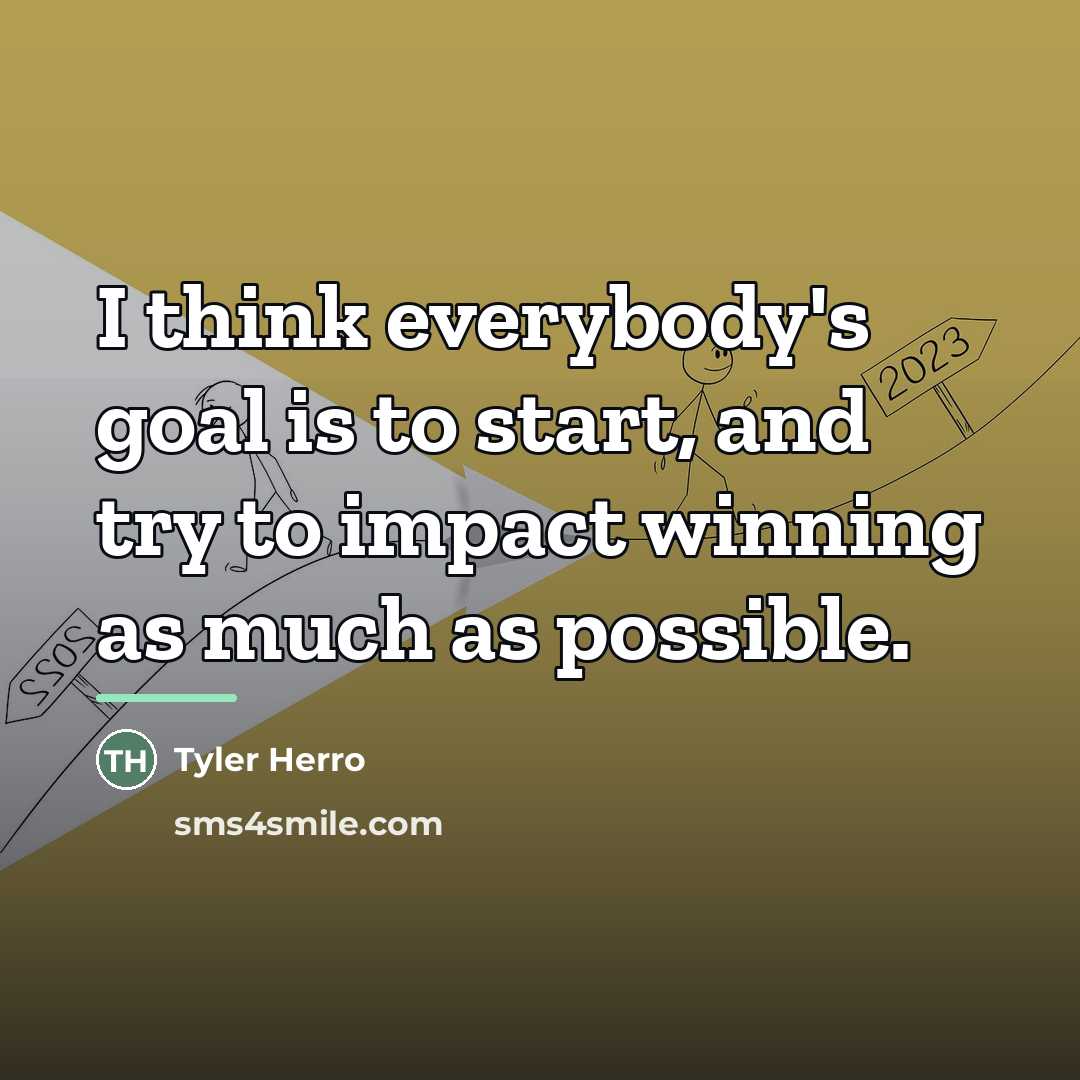 “I think everybody's goal is to start, and try to…” quote by Tyler Herro