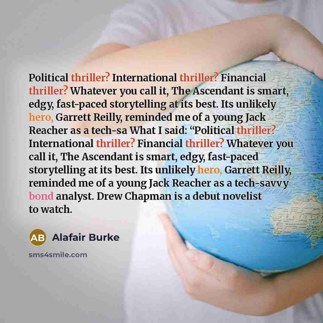“Political thriller? International thriller? Financial thriller? Whatever you call it,…” quote by Alafair Burke