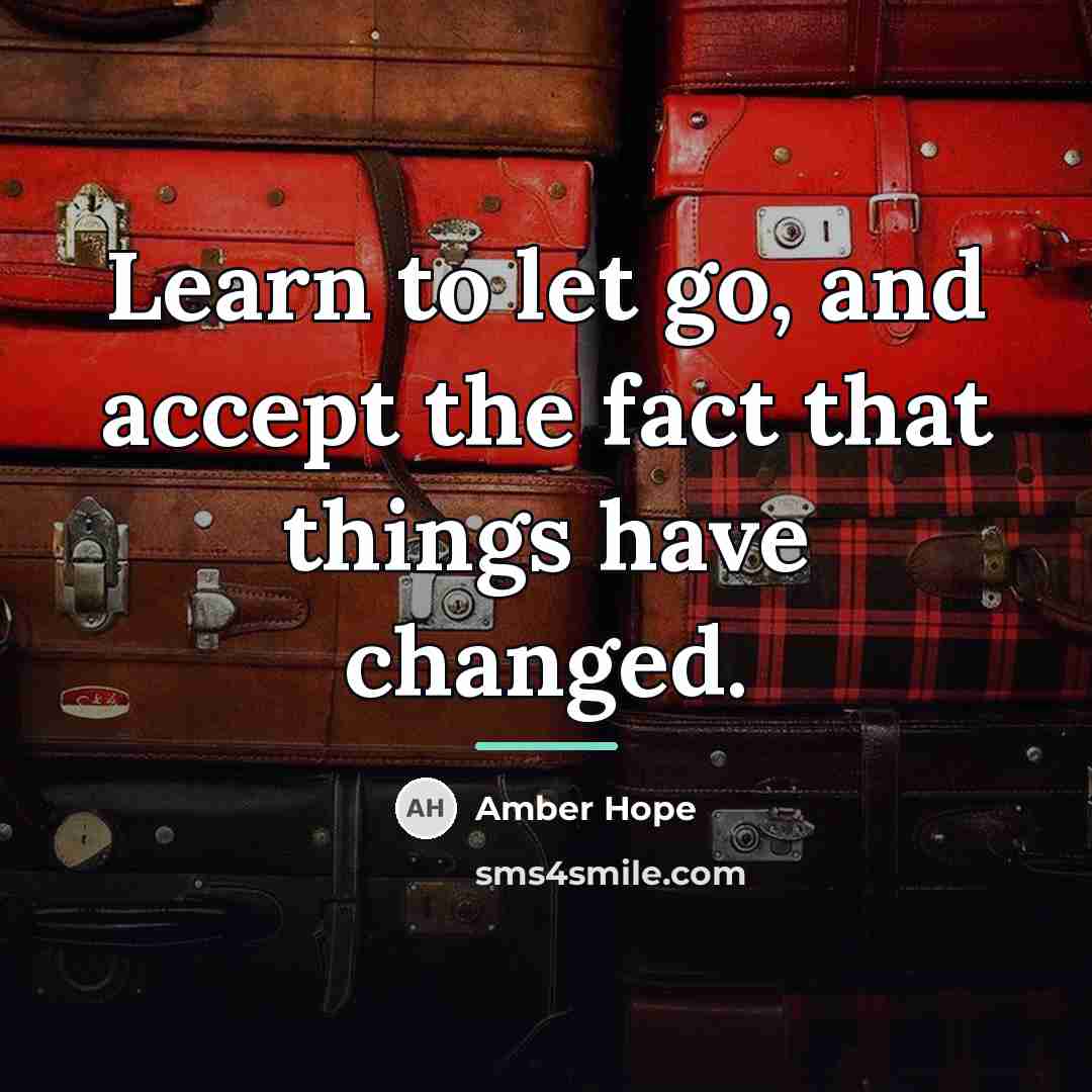 “Learn to let go, and accept the fact that things…” quote by Amber Hope