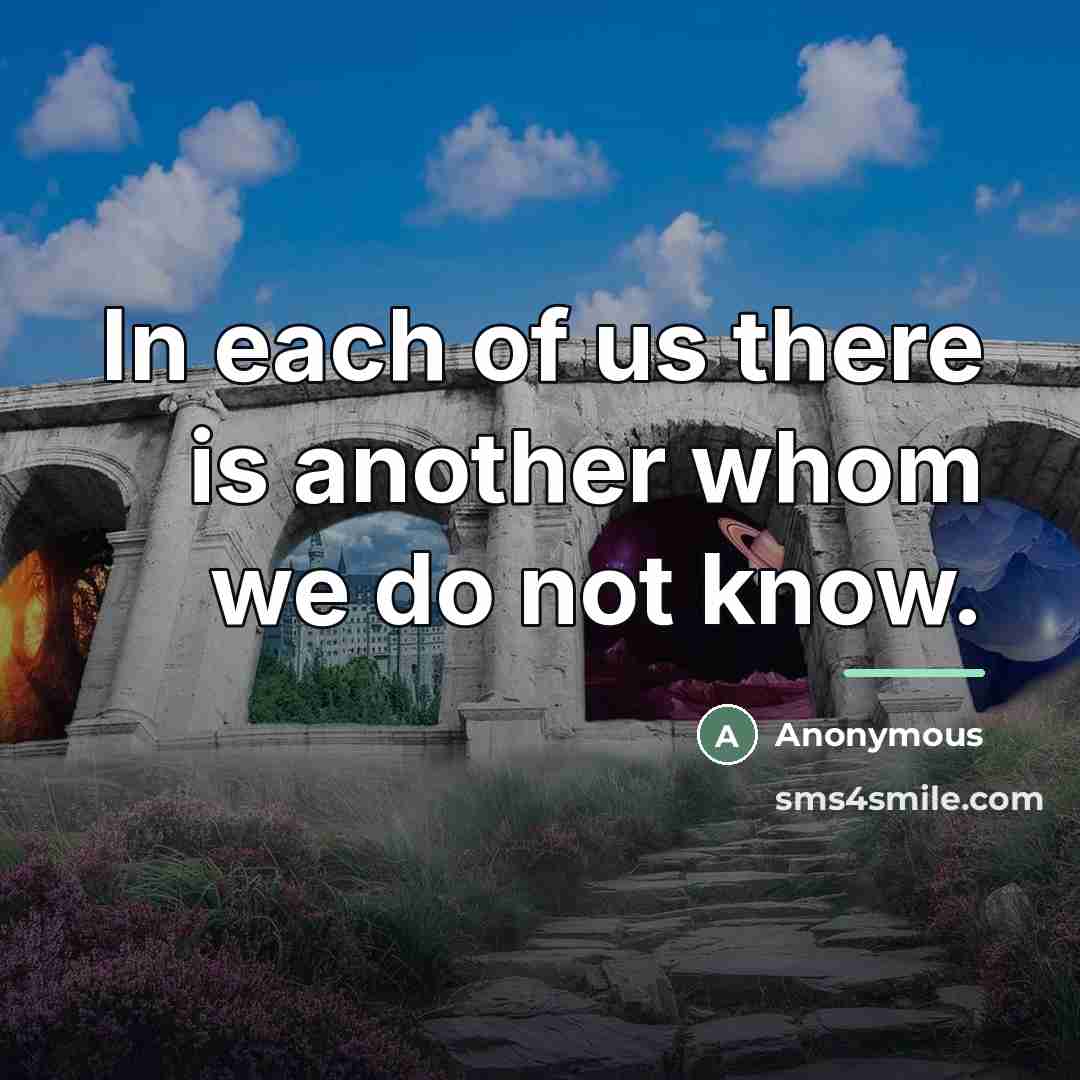 “In each of us there is another whom we do…” quote by Anonymous
