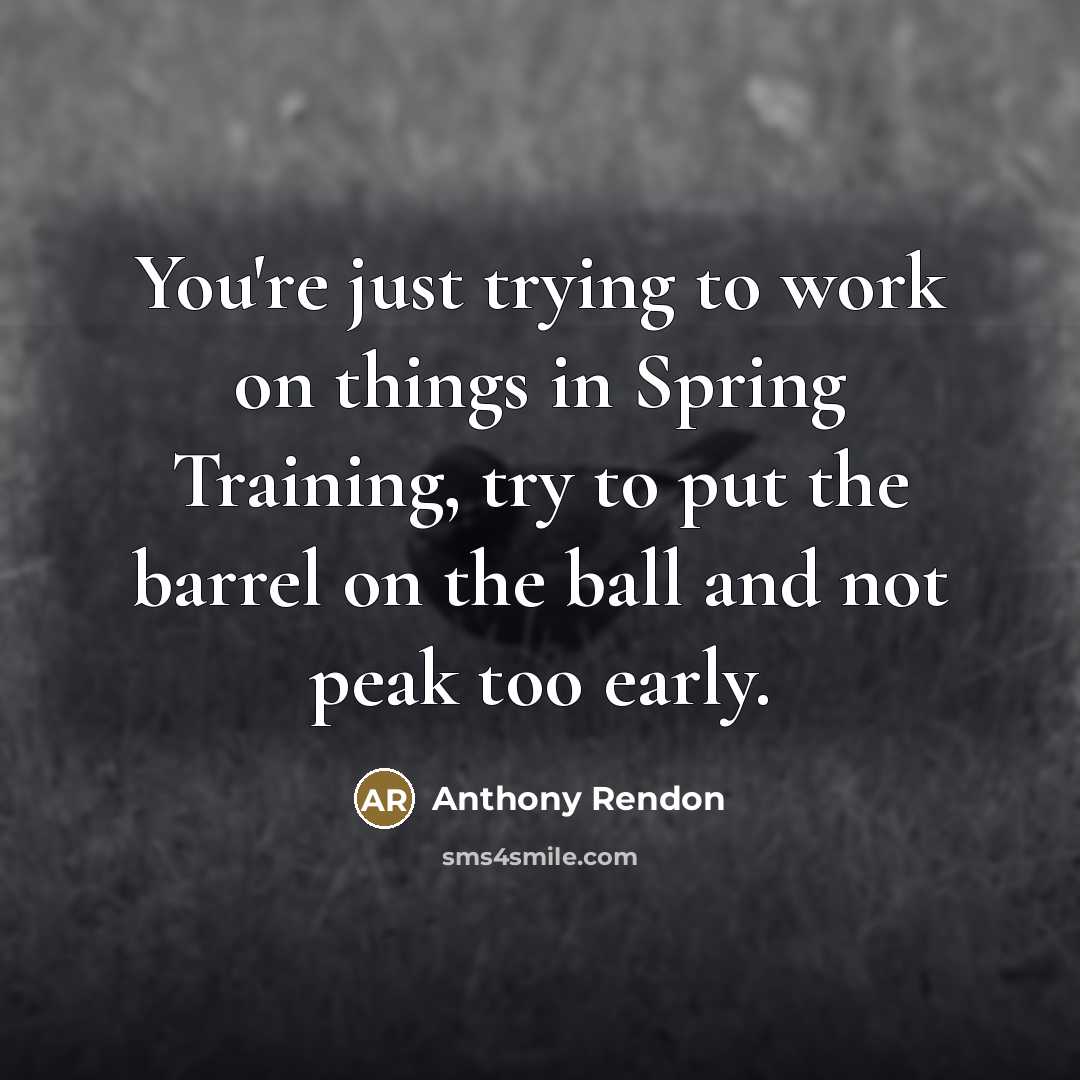 “You're just trying to work on things in Spring Training,…” quote by Anthony Rendon