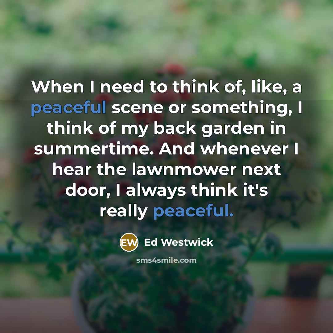“When I need to think of, like, a peaceful scene…” quote by Ed Westwick