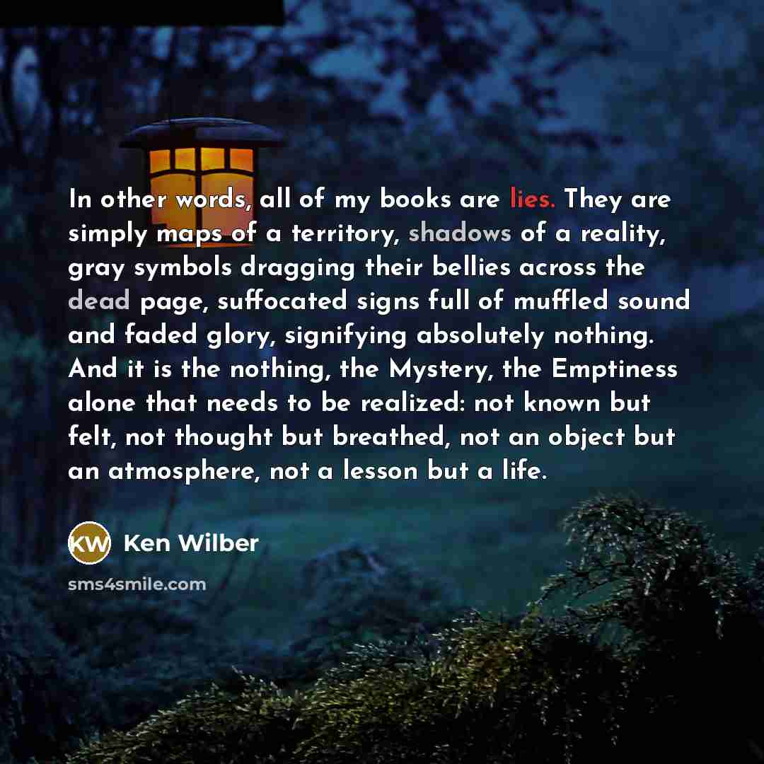 “In other words, all of my books are lies. They…” quote by Ken Wilber