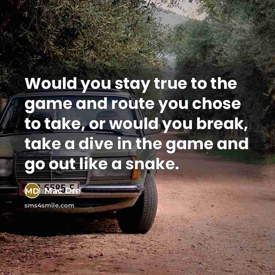 “Would you stay true to the game and route you…” quote by Mac Dre