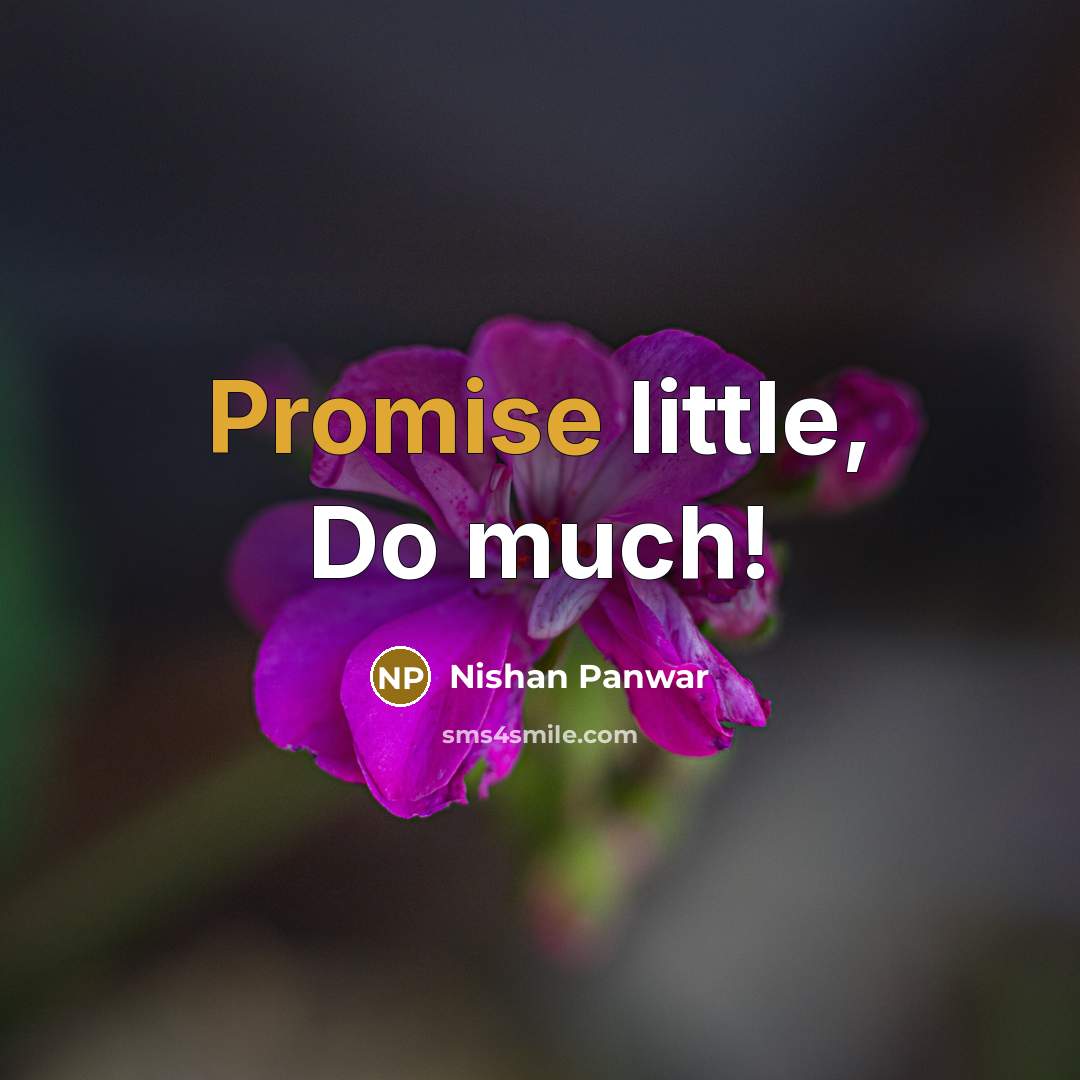 “Promise little, Do much!…” quote by Nishan Panwar