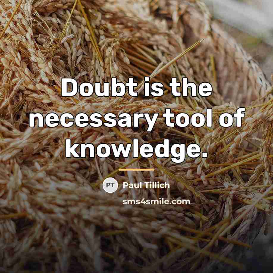 “Doubt is the necessary tool of knowledge.…” quote by Paul Tillich