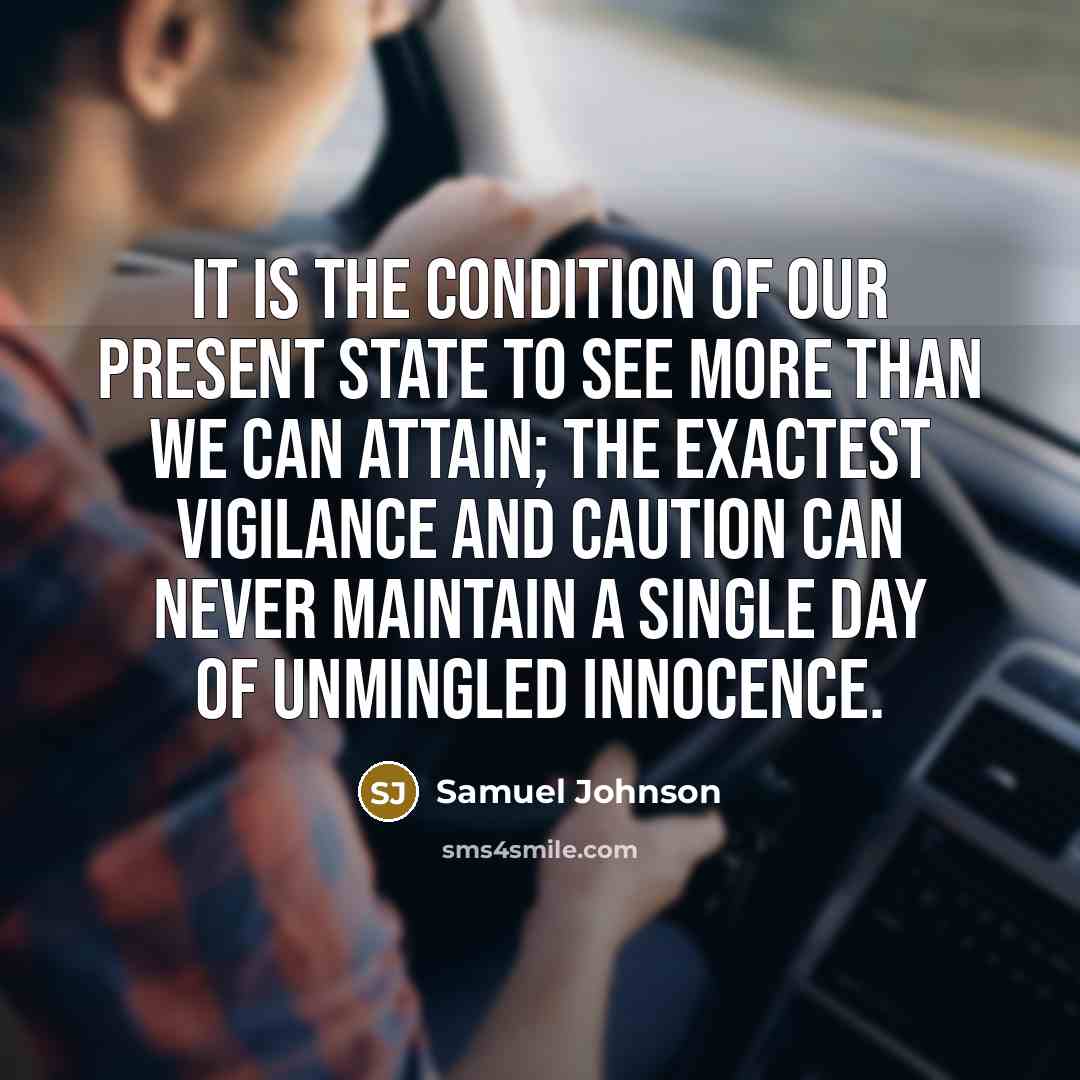 “It is the condition of our present state to see…” quote by Samuel Johnson