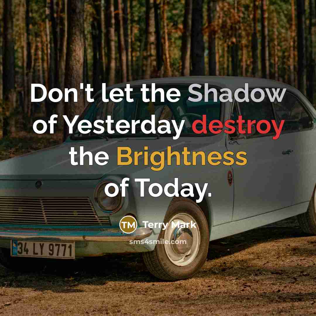“Don't let the Shadow of Yesterday destroy the Brightness of…” quote by Terry Mark