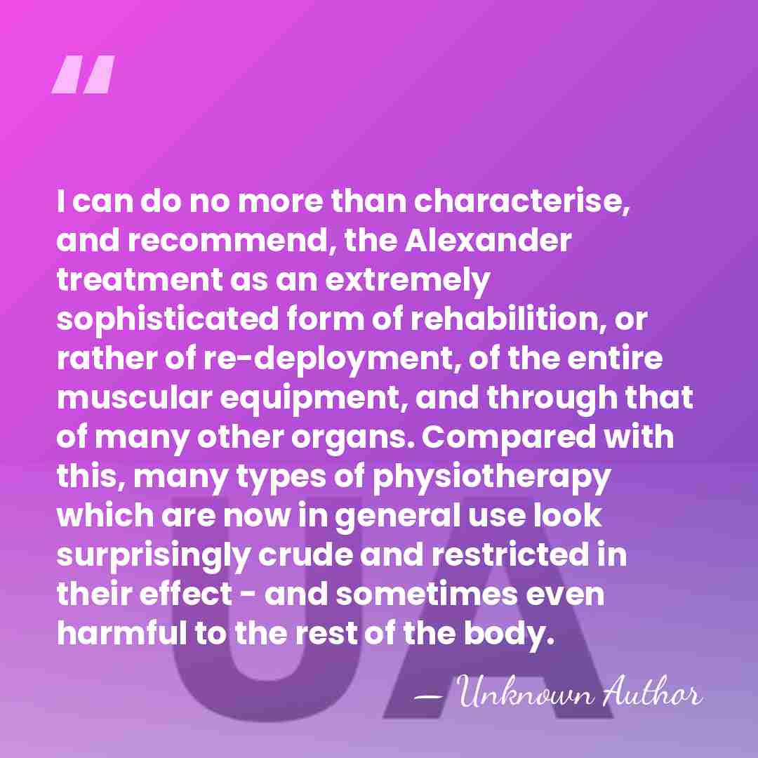 I can do no more than characterise, and recommend, the Alexander treatment&hellip; - Nikolaas Tinbergen